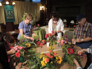 Flower arranging class at Mohonk--photo copyright Anne Underwood Enslow