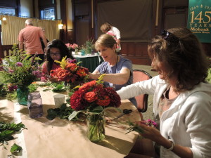 Flower arranging class at Mohonk--photo copyright Anne Underwood Enslow